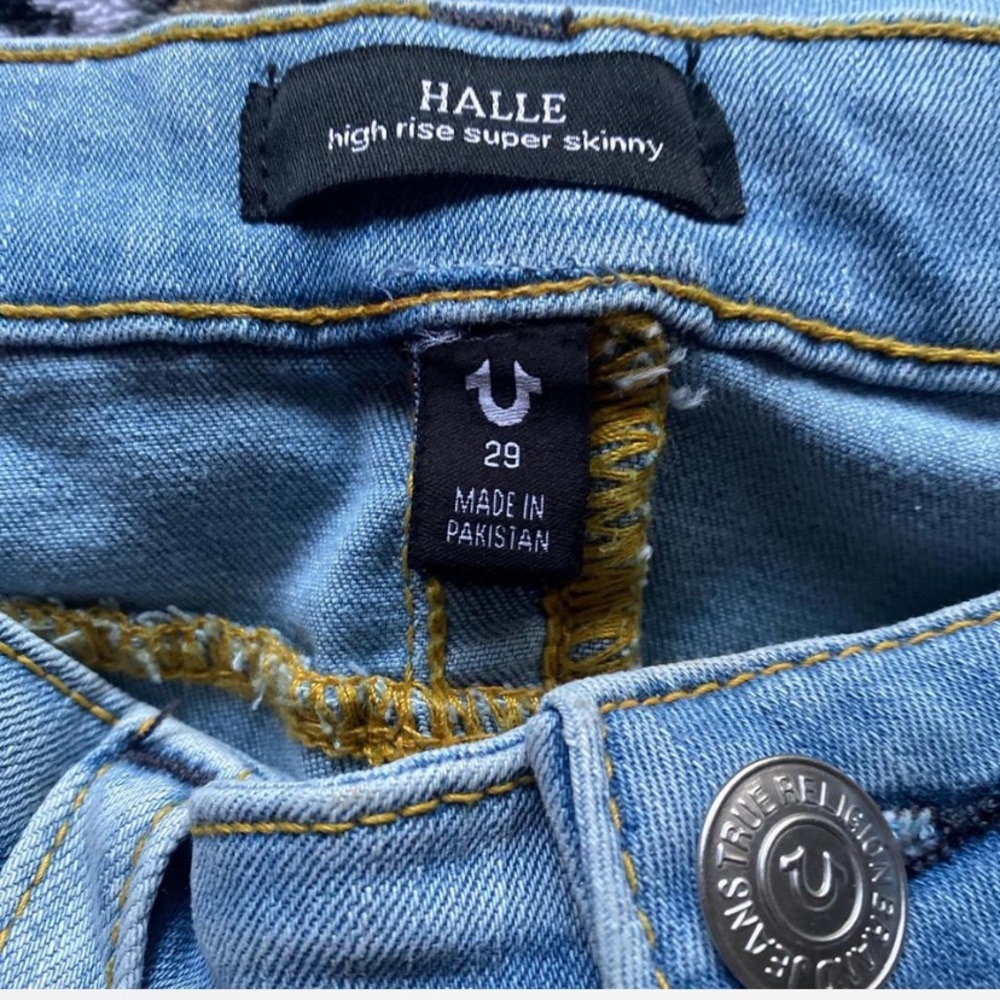 True Religion High Rise Skinny Jeans - Light Blue